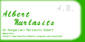 albert murlasits business card